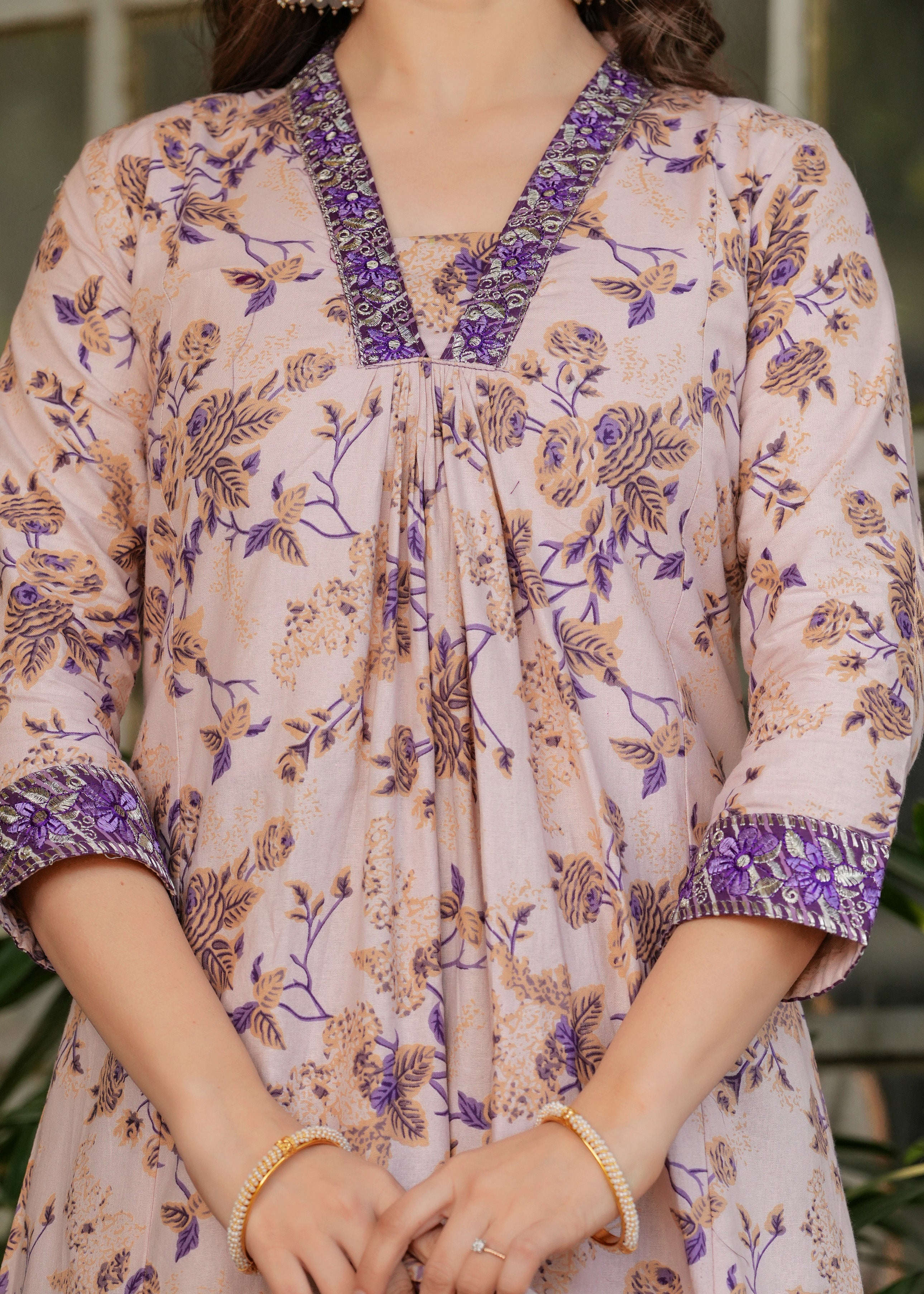 Cream Elegant Pure Cotton Kurta Set with Dupatta