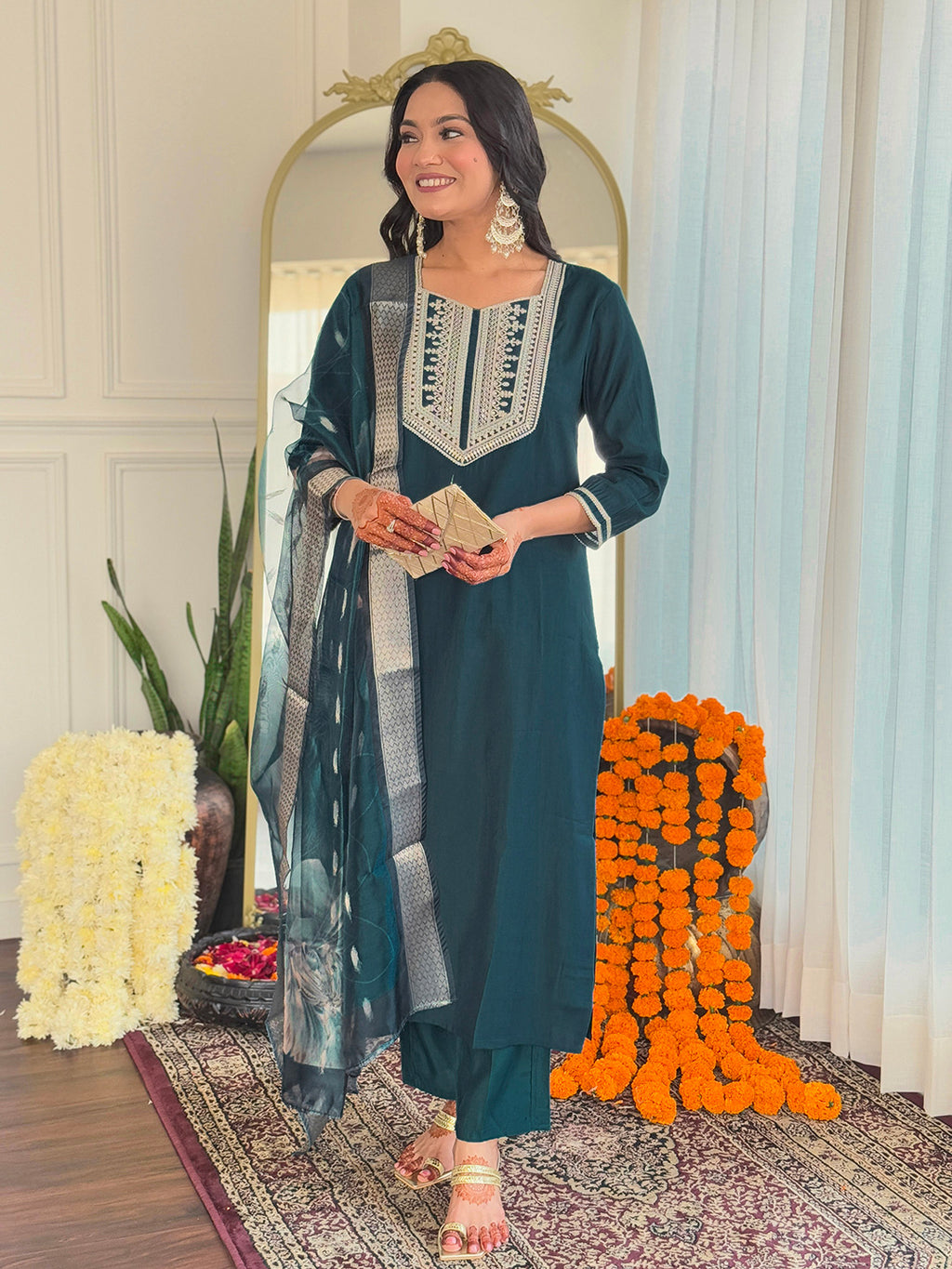 Rama Premium BSY Viscose Embroidered Kurta Set with Dupatta