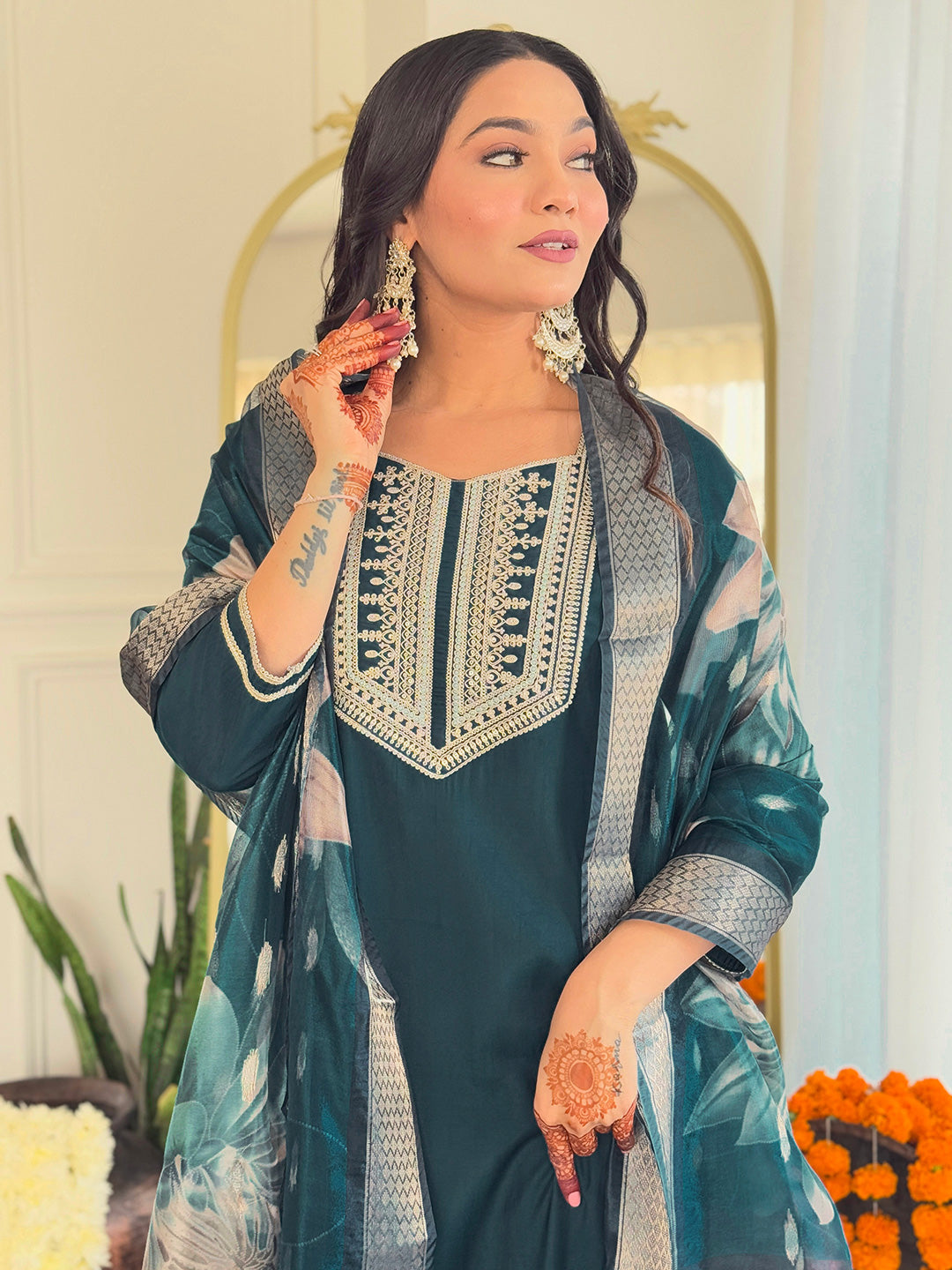 Rama Premium BSY Viscose Embroidered Kurta Set with Dupatta