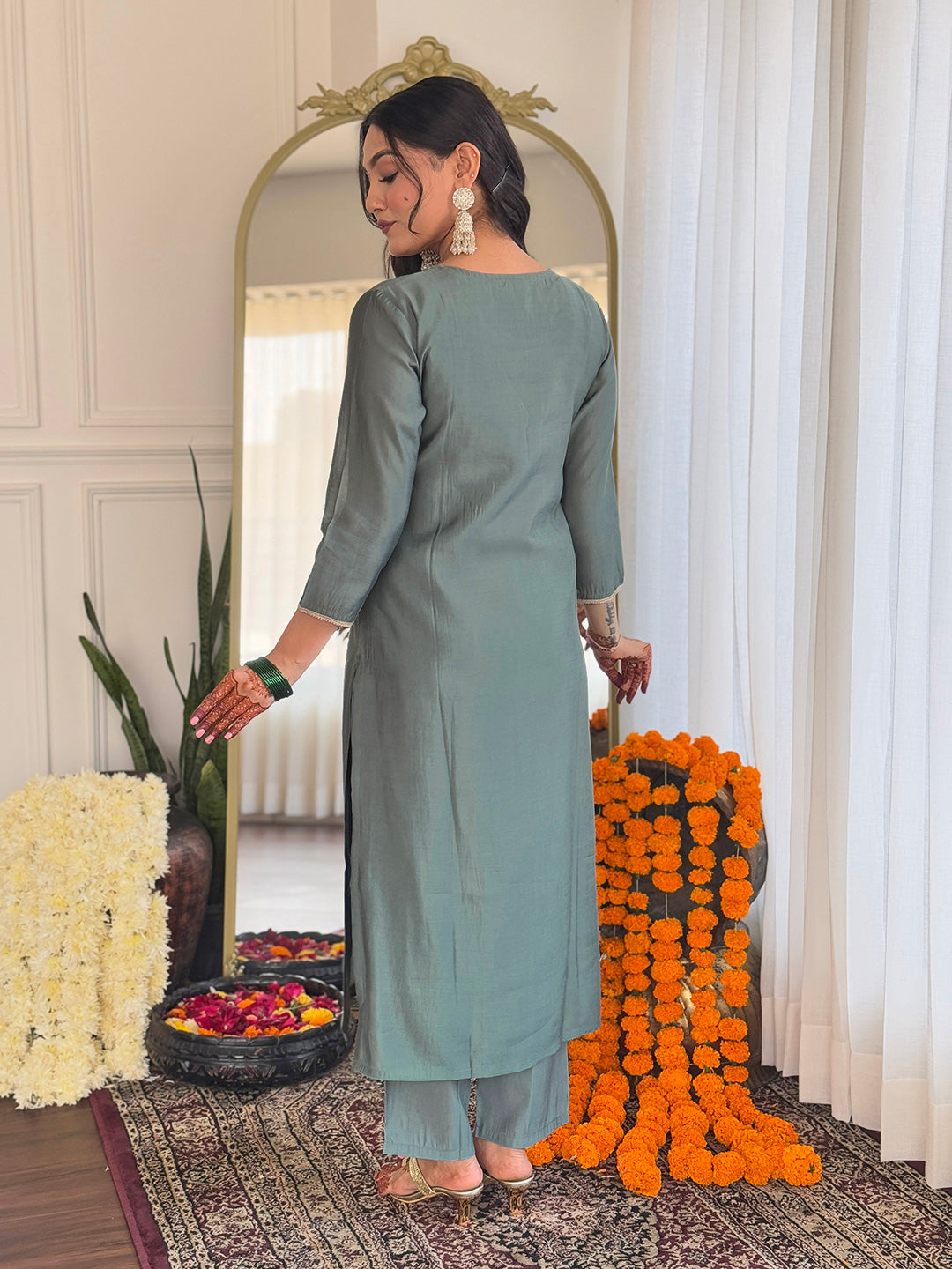 Pista Premium BSY Viscose Embroidered Kurta Set with Dupatta
