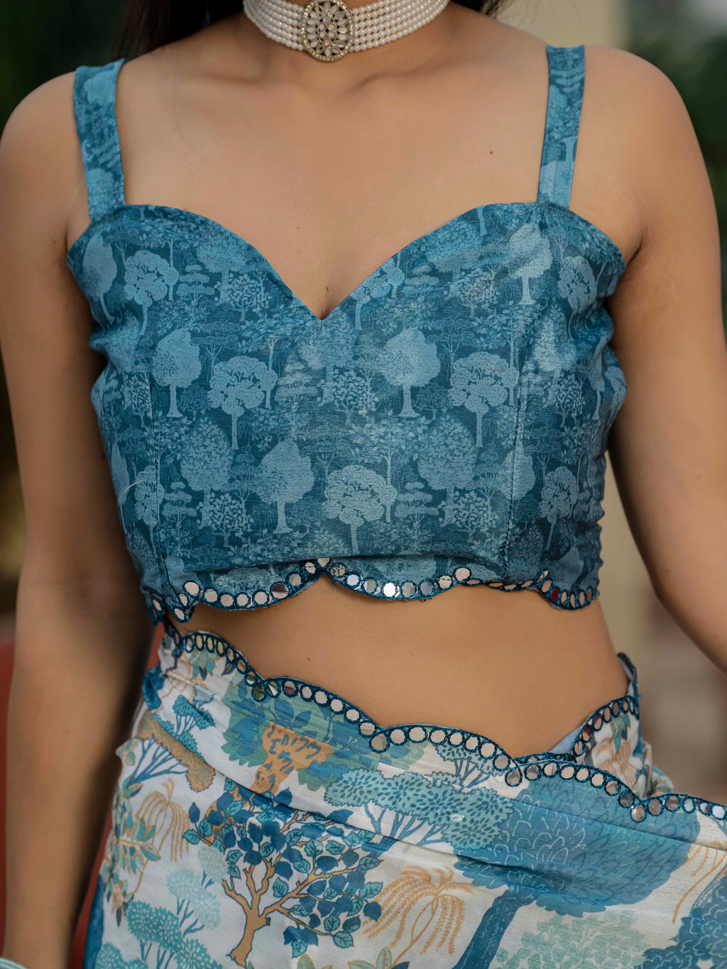 Ready to Wear Ivory / Soft Cream Heavy Chinnon Printed Saree