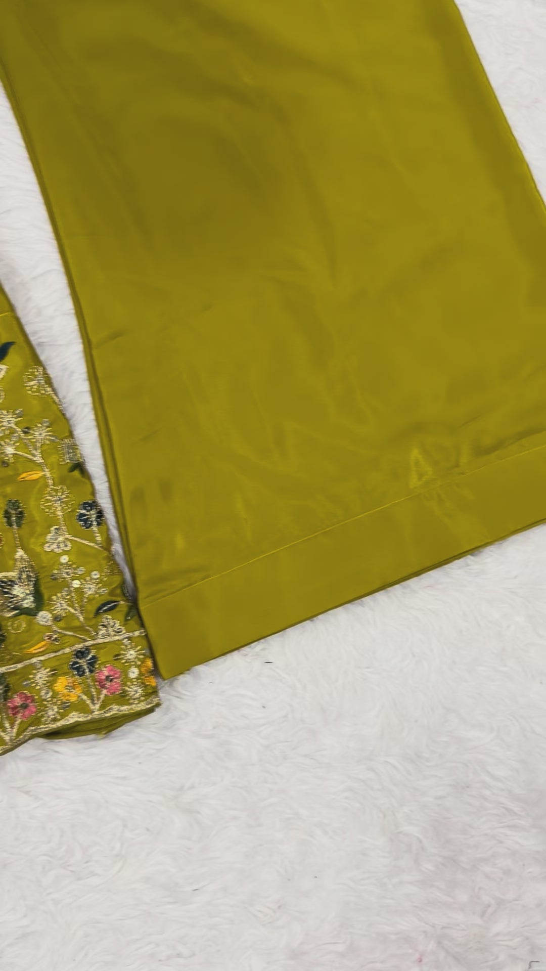 Yellow Crepe Silk Designer Anarkali Suit with Palazzo & Dupatta